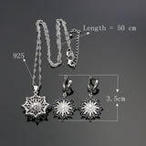 Natural Black White Cubic Zirconia Beads 925 Silver Jewelry Sets For Women Party Earrings/Pendant/Ring/Bracelet/Necklace Set