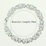 Bridal White Zircon 925 Sterling Silver Jewelery Top Quality Bracelets For Women Length 18.5cm Jewelry Free Gift Box