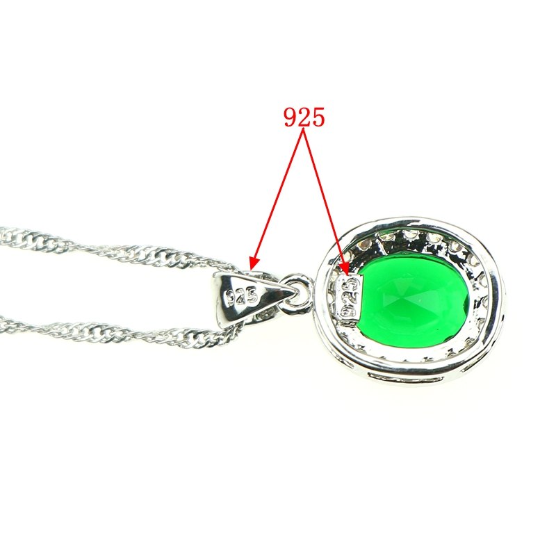 Women 925 Sterling Silver Jewelry Sets Top Quality Green Cubic Zirconia White Crystal Jewelery Earrings/Pendant/Necklace/Ring 