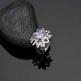 Strange 925 Silver Jewelry Sets Natural Purple Cubic Zirconia Decoration For Women Earrings/Pendant/Rings/Necklace Set