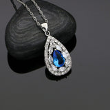 Women 925 Silver Jewelry Sky Blue Cubic Zirconia White Crystal Earrings/Pendant/Necklace/Ring/Bracelet Jewelry Sets 