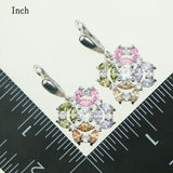 New Style 925 Sterling Silver Jewelry Sets For Women Flower With Multicolor Zircon Earrings/Pendant/Necklace/Ring/Bracelet Gift