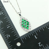 Green Cubic Zirconia White Crystal Jewelery 925 Sterling Silver Jewelry Sets For Women Earrings/Pendant/Necklace/Ring/Bracelet