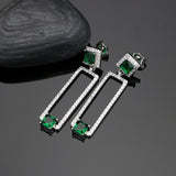 Vintage Silver 925 Jewelry Green Cubic Zirconia White Stone Jewelry Sets For Women Weeding Earrings/Pendant/Ring/Necklace Set