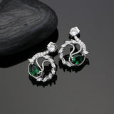 Silver 925 Jewelry Green Cubic Zirconia White Stone Jewelry Sets For Women Weeding Earrings/Pendant/Ring/Necklace Set