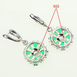  2017 New Style Green Created Emerald Zircon 925 Sterling Silver Jewelry sets For Women Earrings/Pendant/Necklace/Ring Gift Box