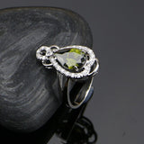  925 Sterling Silver Jewelery Olive Green Cubic Zirconia  Jewelry Sets For Women Earrings/Pendant/Necklace/Ring/Bracelet