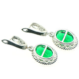 Oval Green Stone White Zircon Created 925 Sterling Silver Jewelry Sets For Women Wedding Necklace/Ring/Earrings/Pendant Free Box