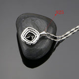  925 Sterling Silver Black Cubic Zirconia White Zircon Jewelry Set For Women Wedding Earring Rings Pendant Necklace Set