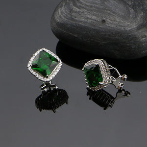  925 Sterling Silver Jewelry Sets Green Cubic Zirconia White CZ Beads For Women Russian Earrings/Ring/Bracelet/Pendant/Necklace