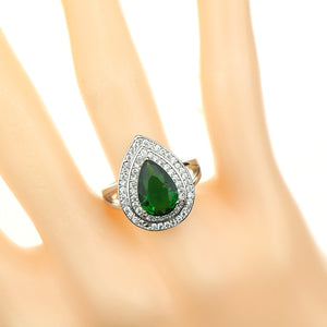 Green Created Emerald White CZ 925 Sterling Silver Jewelry Sets For Women Bracelet Earrings Necklace Pendant Ring Free Gift Box