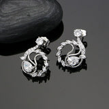 Natural White CZ White Crystal 925 Sterling Silver Jewelry Set For Women Earrings With Stone Ring Pendant Necklace Set