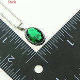 Oval Green Stone White Zircon Created 925 Sterling Silver Jewelry Sets For Women Wedding Necklace/Ring/Earrings/Pendant Free Box