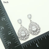 Fashion Women Sterling Silver 925 Jewelery White Cubic Zirconia Crystal Earrings/Pendant/Necklace/Ring Jewelry Sets 