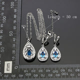 Women 925 Silver Jewelry Sky Blue Cubic Zirconia White Crystal Earrings/Pendant/Necklace/Ring/Bracelet Jewelry Sets 