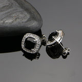  925 Sterling Silver Black Cubic Zirconia White Zircon Jewelry Set For Women Wedding Earring Rings Pendant Necklace Set