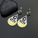 925 Sterling Silver Jewelry Sets For Women Party Decoration Yellow Pattern White Cubic Zirconia Earrings/Necklace/Pendant Set