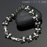 Natural Black White Cubic Zirconia Beads 925 Silver Jewelry Sets For Women Party Earrings/Pendant/Ring/Bracelet/Necklace Set