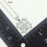 Flower 925 Silver Jewelry Sets Lovely White Zircon Stone For Women Wedding Pendant/Ring/Bracelet /Necklace/Earrings