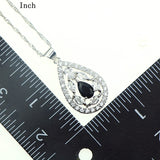 Wedding Black Cubic Zirconia White Crystal Jewelery Sterling Silver 925 Earrings/Pendant/Necklace/Ring Jewelry Sets For Women