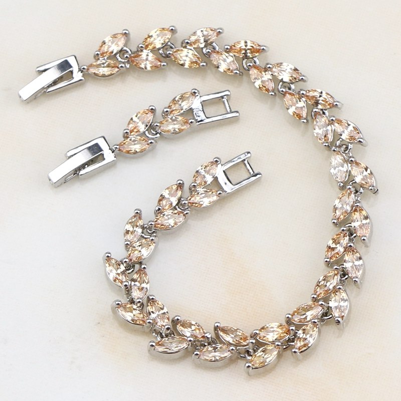 Bridal 925 Sterling Silver Jewelry Overlay Alluring Aroma Cubic Zirconia 16.5cm 19cm Chain Link Bracelet For Women Wedding Party