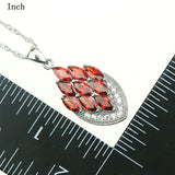 Red Garnet White Zircon Created Sterling Silver 925 Jewelry Sets For Women Wedding Pendant/Earrings/Ring/Necklace Free Gift Box 