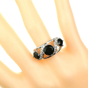 West Style Jewelry Sets Sterling Silver 925 Black Created Stone For Women Wedding Ring/Necklace/Earrings/Pendant Free Box