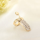 Gold Silver Rhinestone Heart Fingernail Ring Women Jewelry