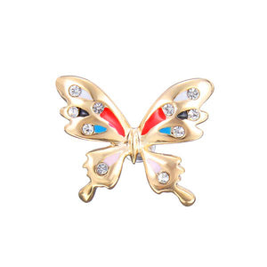 18K Gold Plated Rhinestone Butterfly Ear Clip Stud Earrings Jewelry