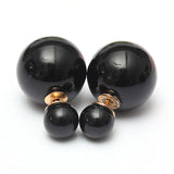 Multicolor Double Beads Earrings Frosted Ear Studs For Women