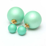 Multicolor Double Beads Earrings Frosted Ear Studs For Women