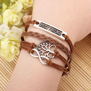 Best Friend Multilayer Love Infinite Symbols Bracelet Leather Woven Bracelets