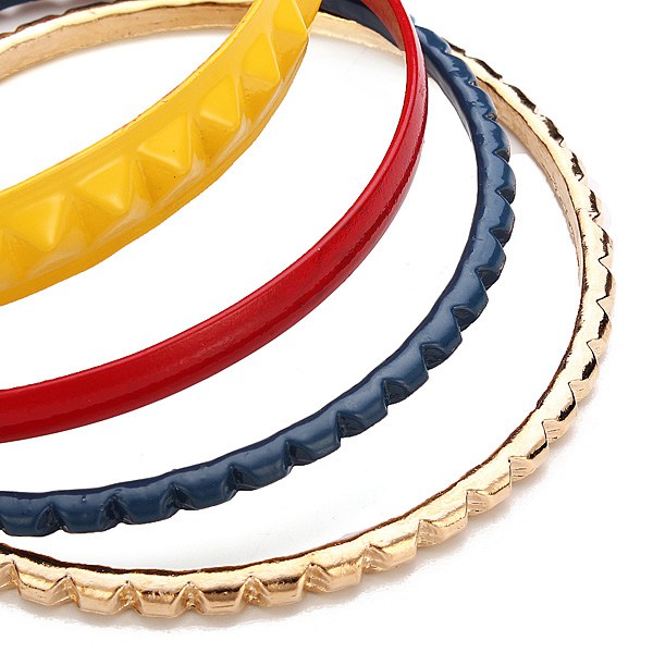 Colorful Alloy Multilayer Bangle Bracelet Women Jewelry