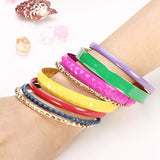 Colorful Alloy Multilayer Bangle Bracelet Women Jewelry