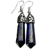 Vintage Hexagonal Pendulum Gemstone Column Dangle Earrings Eardrop