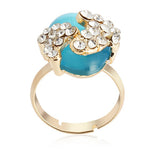 Gold Plated Lovely Crystal Little Feet Alloy Opal Rings For Women