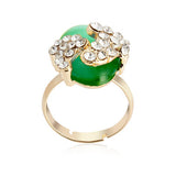 Gold Plated Lovely Crystal Little Feet Alloy Opal Rings For Women