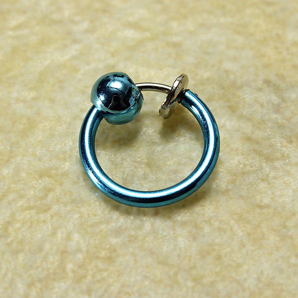 1pc Clip On Hoop Body Nose Lip Bead Ring No Piercing Spring Ear Stud