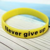 Multicolor Luminous Never Give Up Silicone Bracelet Wristband Unisex