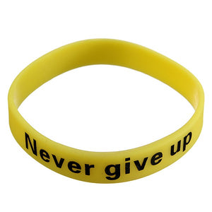 Multicolor Luminous Never Give Up Silicone Bracelet Wristband Unisex