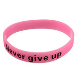 Multicolor Luminous Never Give Up Silicone Bracelet Wristband Unisex