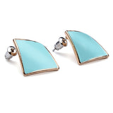 Candy Color Alloy Oil Rhombus Ear Stud Earrings Women Jewelry