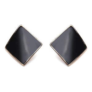 Candy Color Alloy Oil Rhombus Ear Stud Earrings Women Jewelry