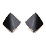 Candy Color Alloy Oil Rhombus Ear Stud Earrings Women Jewelry