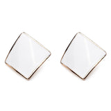 Candy Color Alloy Oil Rhombus Ear Stud Earrings Women Jewelry