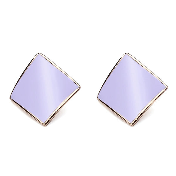 Candy Color Alloy Oil Rhombus Ear Stud Earrings Women Jewelry