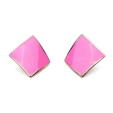 Candy Color Alloy Oil Rhombus Ear Stud Earrings Women Jewelry