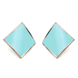 Candy Color Alloy Oil Rhombus Ear Stud Earrings Women Jewelry