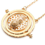 Time Turner Rotating Hourglass Pendant Necklace Gold Silver Plated