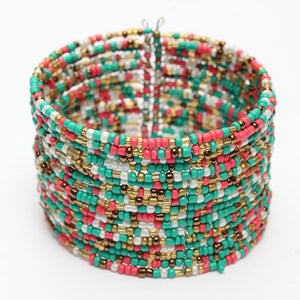 Bohemia Handmade Multilayer Circle Charm Beads Bracelet Bangle